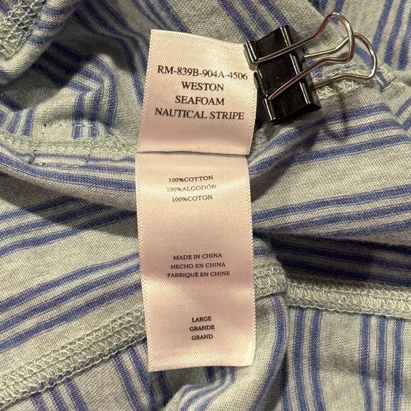 Rails Weston Hoodie Pullover Coastal Academia Nautical Seafoam Stripe Size Large - Picture 5 of 8